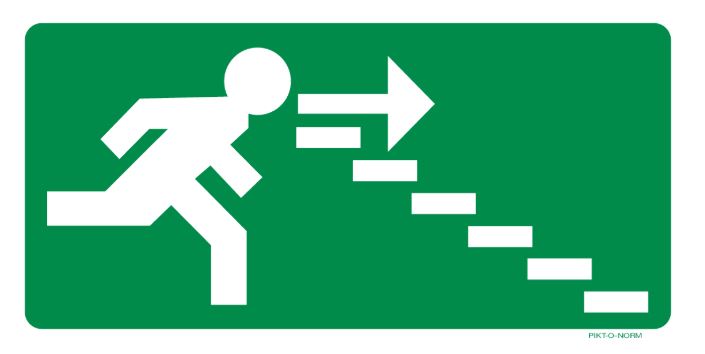 PICTOGRAM VLUCHTW TRAP R 200X100 PP PIKTONORM