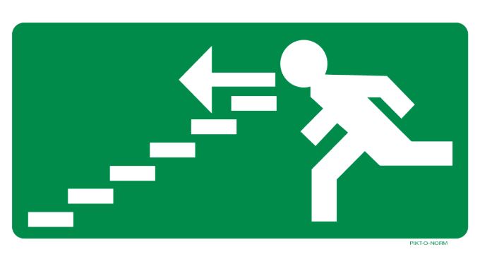 PICTOGRAM VLUCHTW TRAP L 200X100 PP PIKTONORM