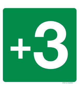 PICTOGRAM VERDIEPING 3 150X150MM PIKTONORM