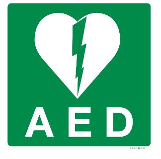 PICTOGRAM AED STICKER VIN 100X100 PIKTONORM  