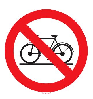 VERBODEN FIETSEN STICKER Ø200