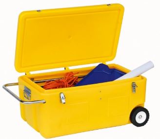 BAROUDEUR WERKKOFFER GEEL 180L MET WIELEN 