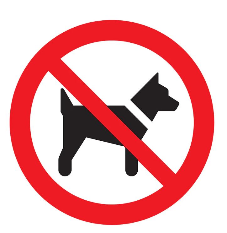 BORD ROND 180MM VERBODEN VOOR HONDEN PICKUP