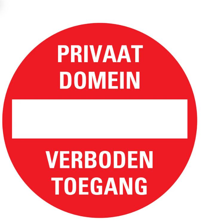 BORD ROND 300MM PRIVAAT VERBODEN TOEGANG PICKUP