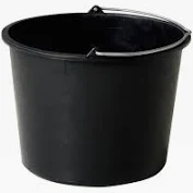 BOUW EMMER ZWAAR 12L RUBBER ZWART