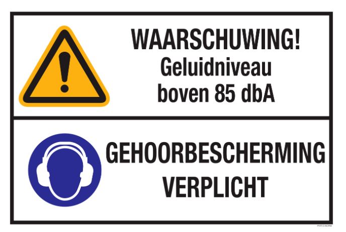 PICTOGRAM GEHOORBESC 85DBA 450X300