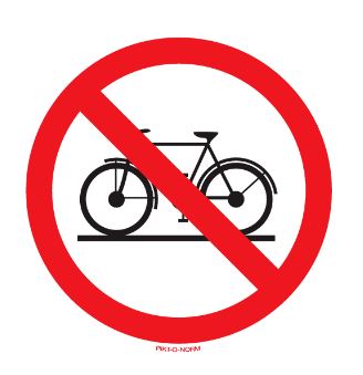VERBODEN FIETSEN STICKER Ø150