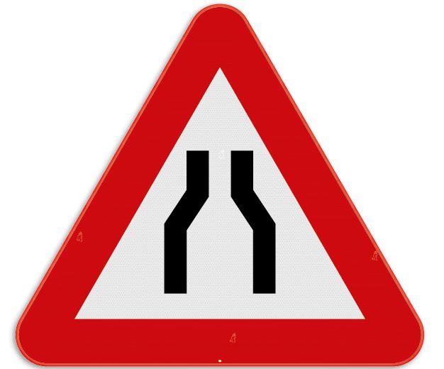 SIGNALISATIEBORD A7A RIJBAANVERSMALLING KLEIN