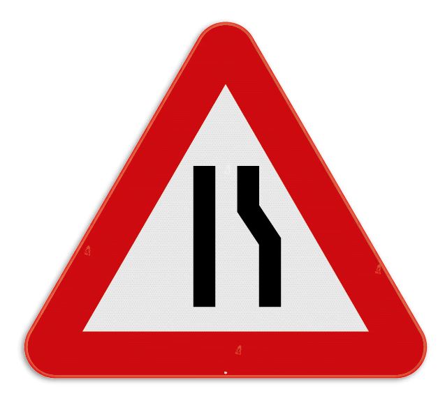 SIGNALISATIEBORD A7C VERSMALLING RECHTS