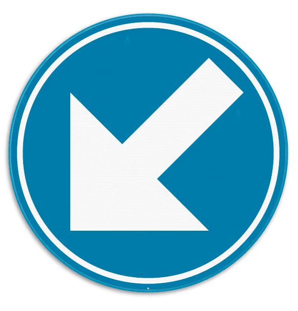 SIGNALISATIEBORD D1C VERPLICHT LINKS AANHOUDEN