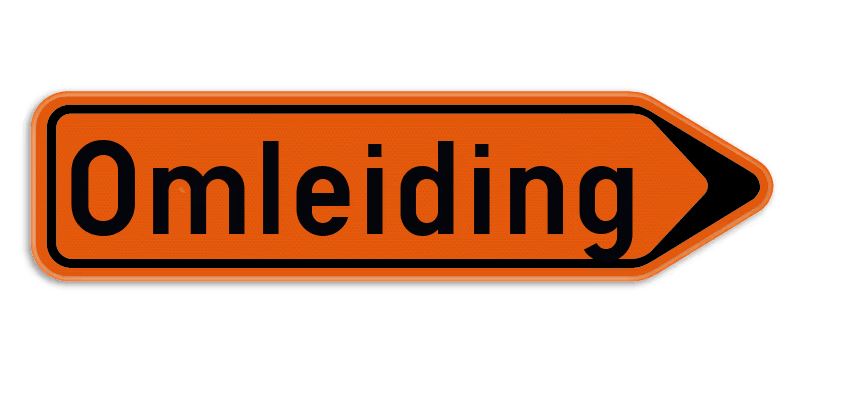 SIGNALISATIEBORD F41 OMLEIDING RECHTS