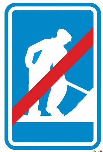 SIGNALISATIEBORD F47  EINDE DER WERKEN