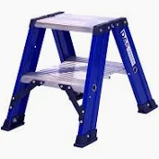 DUBBELE TRAPLADDER 2X2TR DAS BLAUW H 0.50M