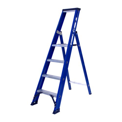 ENKELE TRAPLADDER 1X4TR DAS BLAUW H 1.00M