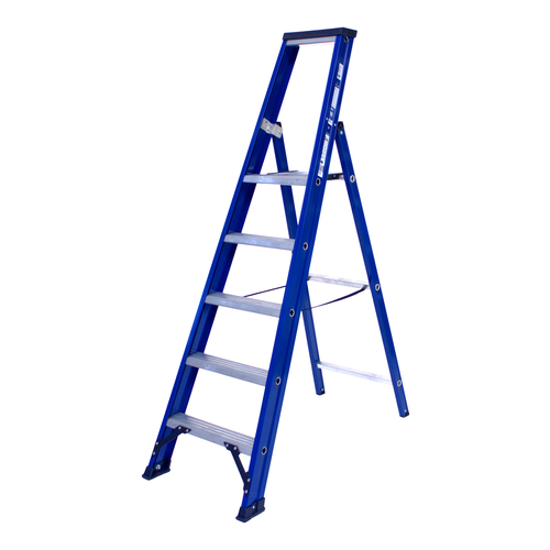 ENKELE TRAPLADDER 1X5TR DAS BLAUW H 1.25M