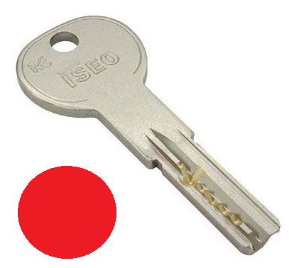 VEILIGHEIDS SLEUTEL OP CODE + GRAVEREN - ROOD -