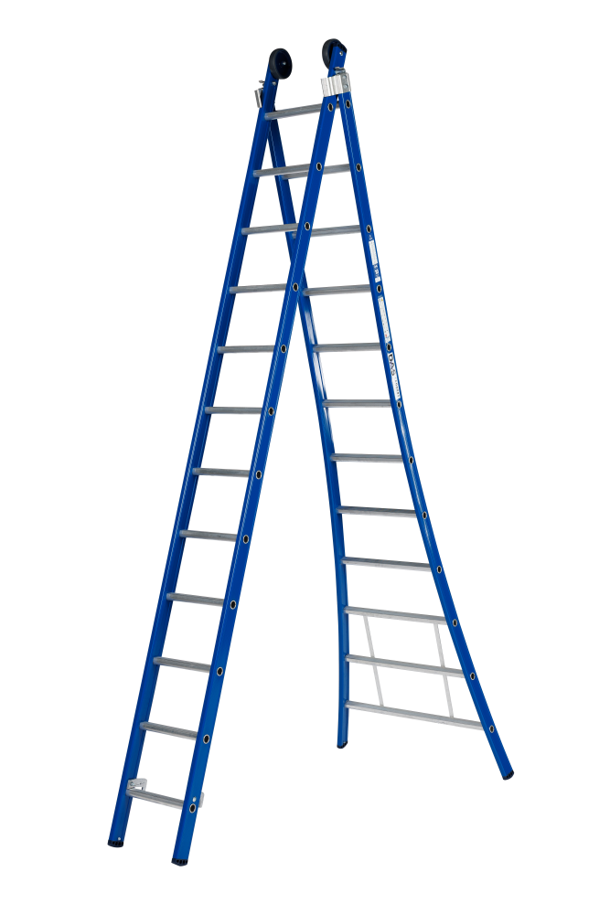 SCHUIFLADDER 2X12TR BLAUW DAS 3.25-5.75M 