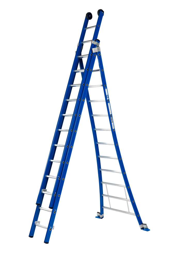 SCHUIF LADDER 3X12TR 3.25 - 7.75M BLAUW DAS 
