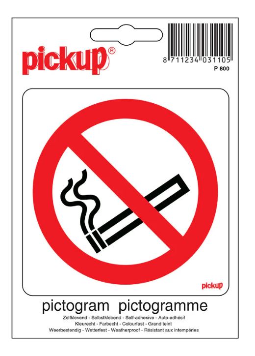 PICTOGRAM 10X10CM VERBODEN TE ROKEN PICKUP