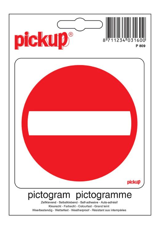 PICTOGRAM 10X10CM VERBODEN TOEGANG PICKUP
