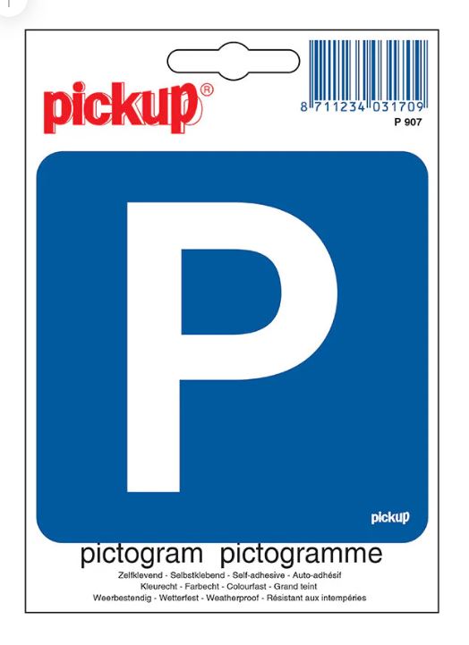 PICTOGRAM 10X10CM PARKEREN PICKUP