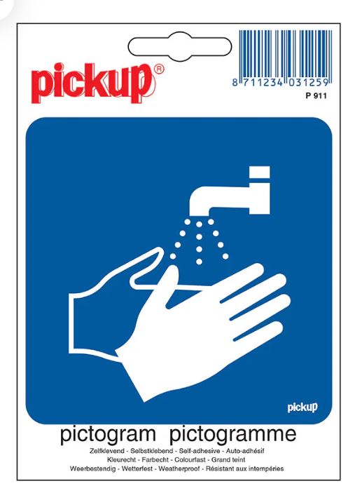 PICTOGRAM 10X10CM HANDEN WASSEN VERPLICHT PICKUP