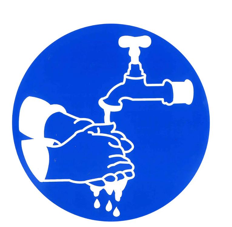 PICTOGRAM HANDEN WASSEN VERPLICHT ROND 20CM PICKUP