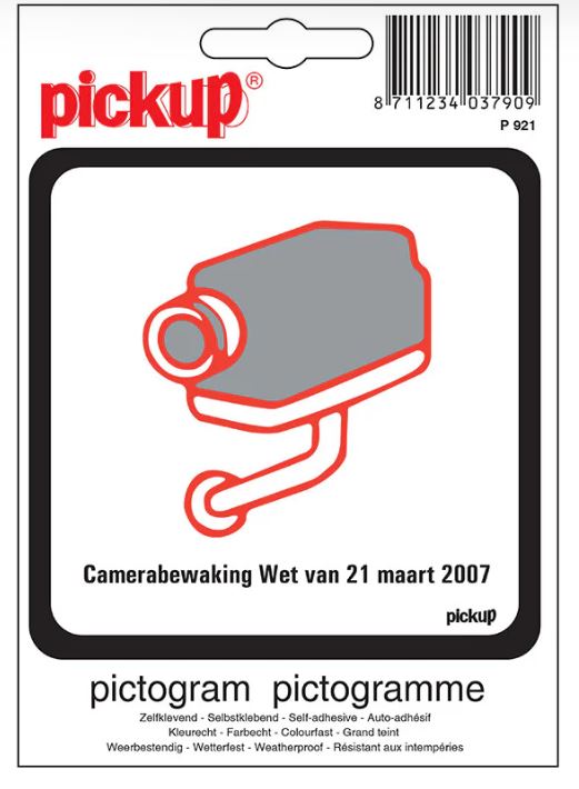 PICTOGRAM 10X10CM CAMERABEWAKING WET PICKUP