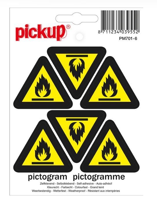 MINI PICTOGRAM 4.5CM 6ST ONTVLAMBARE STOFFEN PICKUP
