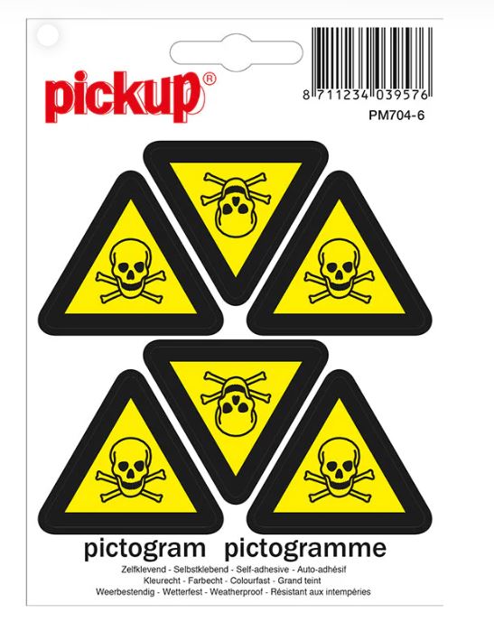 MINI PICTOGRAM 4.5CM 6ST GIFTIGE STOFFEN PICKUP
