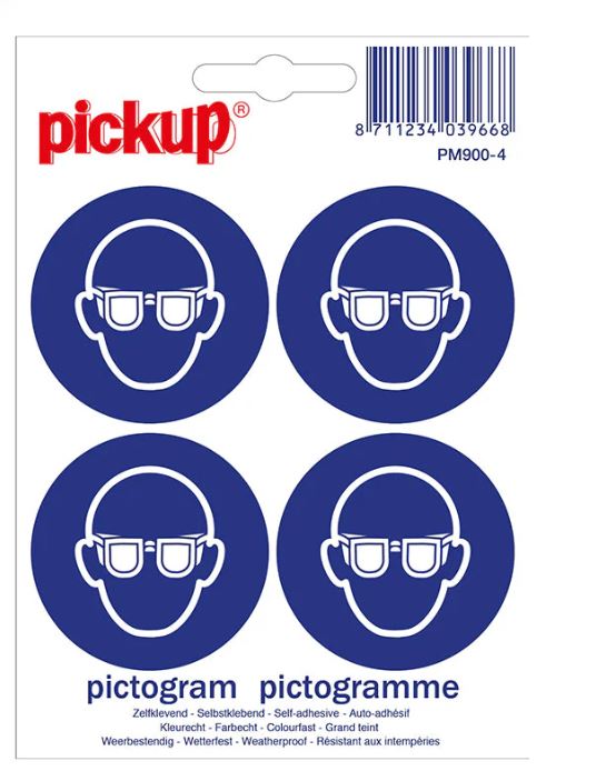 MINI PICTOGRAM 4.7CM 4ST OOGBESCHERMING DRAGEN PICKUP