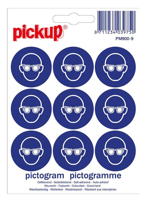 MINI PICTOGRAM 3CM 9ST OOGBESCHERMING DRAGEN PICKUP