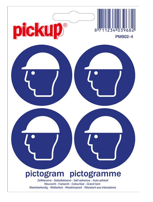 MINI PICTOGRAM 4.7CM 4ST VEILIGHEIDSHELM DRAGEN PICKUP