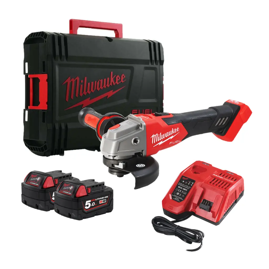 HAAKSE SLIJPER 125MM 18V 2B 5.0AH MILWAUKEE