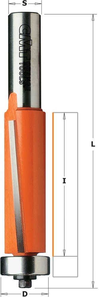 GARNOTEC Uitloopfrees met kogellager, HW, D=19 x 25.4mm L=80,2* S=8 Z2*