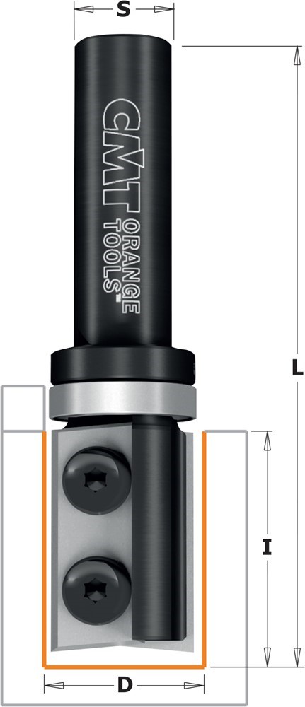 GARNOTEC Groeffrees met rechte snijkoppen, HW, D=10 x 20mm L=48* S=8 Z2*