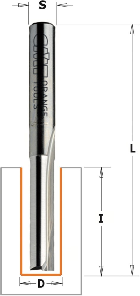 GARNOTEC Groeffrees met rechte snijkoppen, HWM, D=6 x 25,4mm L=60* S=8 Z2*