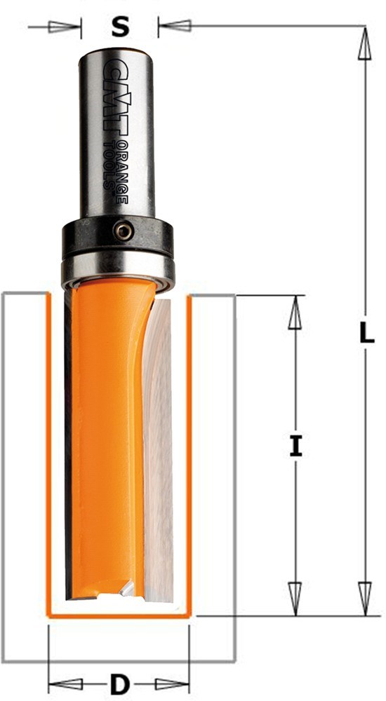 GARNOTEC Groeffrees met kogellager, HW, D=16 x 31.7mm L=66* S=8 Z2*