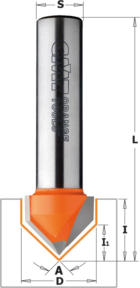 GARNOTEC V-groef frees 90° , HW, D=31,7 x 16mm* 90° L=63,5* S=8 Z2*
