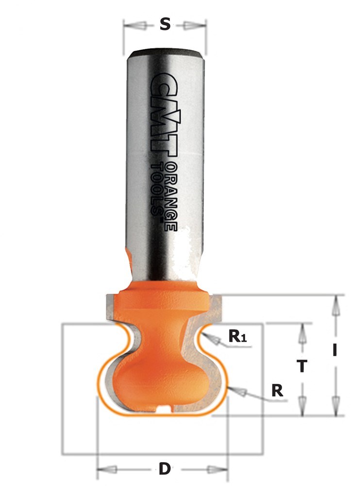 GARNOTEC Handgreepfrees, HW, D=19,05 x 19,05mm* R=4,76 L=57* S=8 Z2*