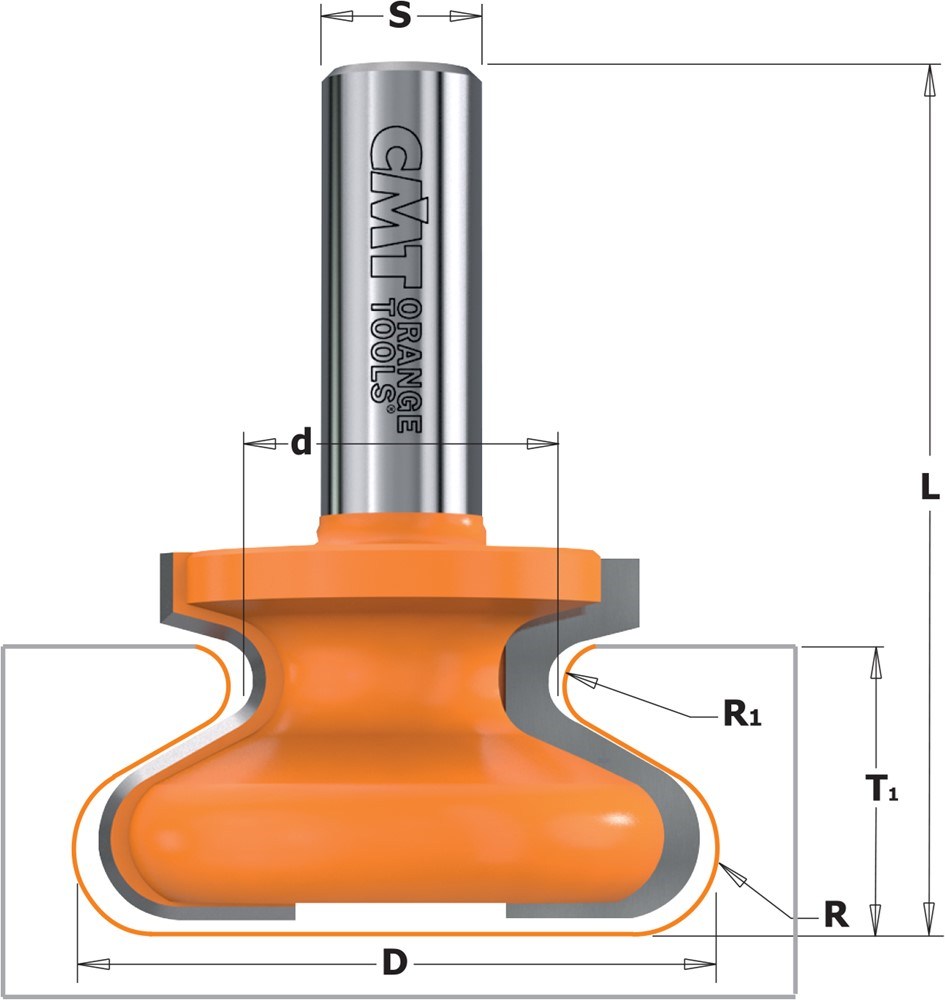 GARNOTEC Handgreepfrees, HW, D=38,1 x 20,7mm* R=6 L=55,5* S=8 Z2*