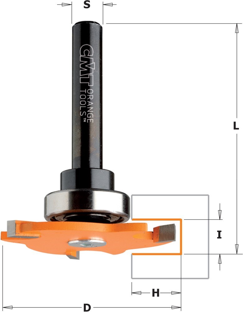 GARNOTEC Schijffrees met freesdrager + kogellager zonder sluitmoer, HW, D=47,6 x 4mm L=59* S=8 Z3*