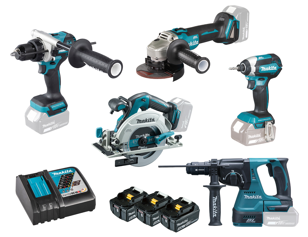 ACCU COMBISET 5-DELIG 18V + 3B MAKITA 