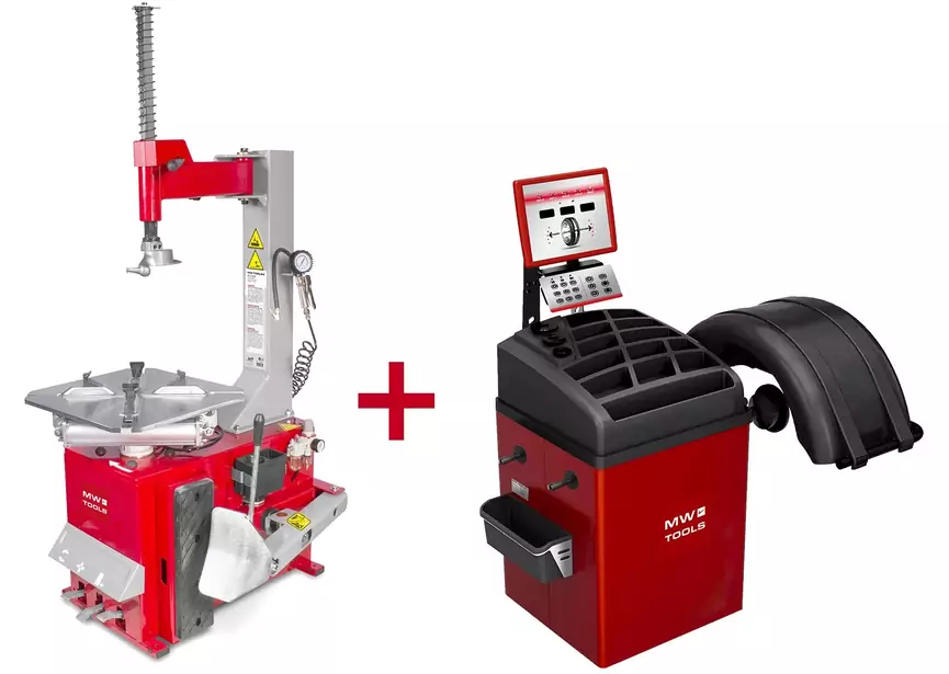 BANDENWISSELAAR BT100M EN BALANCEERMACHINE BB350 / 230V MW TOOLS 