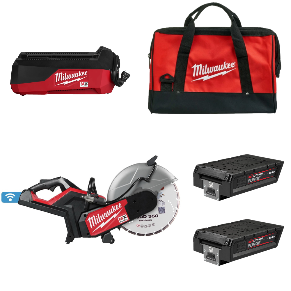 ACCU DOORSLIJPMACHINE 350MM MX FUEL MILWAUKEE (SET)