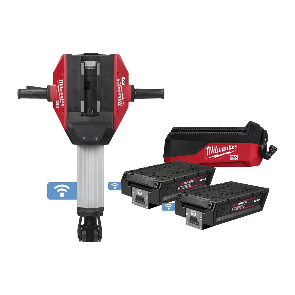 ACCU BREEKHAMER 25KG HEX 28MM / 64J MX FUEL MILWAUKEE (SET)