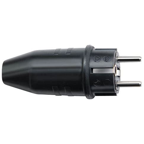 [1149190] STEKKER 2P MAN 16A IP44 RUBBER SCHUKO 