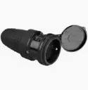 [1579202] KOPPEL STEKKER 2P VROUW 16A IP44 RUBBER SCHUKO
