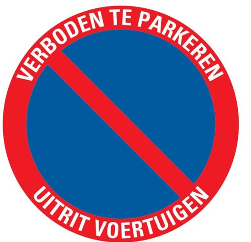 [1270300843] BORD ROND 300MM VERBODEN PARKEREN UITRIT VOERT PICKUP