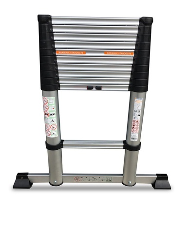 TELESCOPISCHE LADDER 13 TREDEN 3.8M MET STABILITEISTBAR 4 TECX